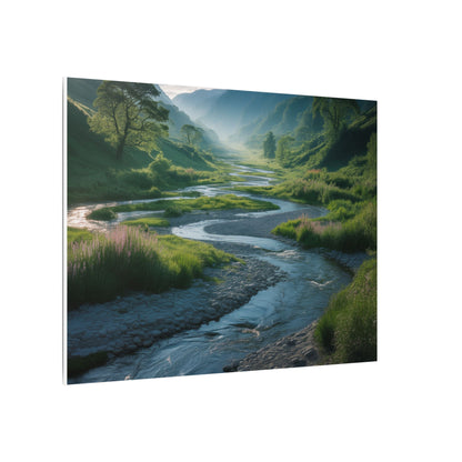 Customizable Serene River Valley Matte Canvas Print — Wall Art