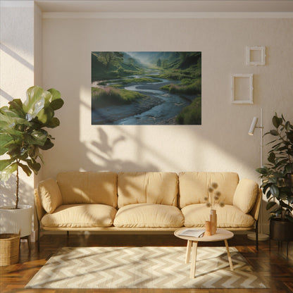 Customizable Serene River Valley Matte Canvas Print — Wall Art