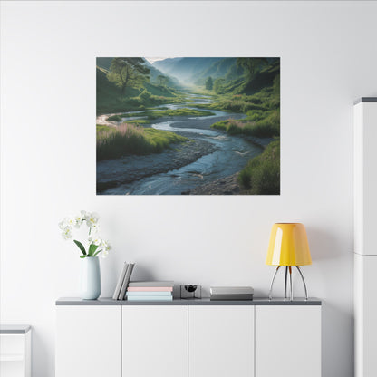 Customizable Serene River Valley Matte Canvas Print — Wall Art