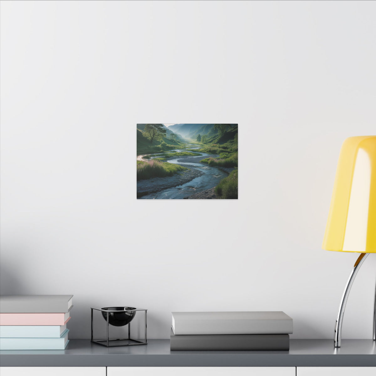 Customizable Serene River Valley Matte Canvas Print — Wall Art
