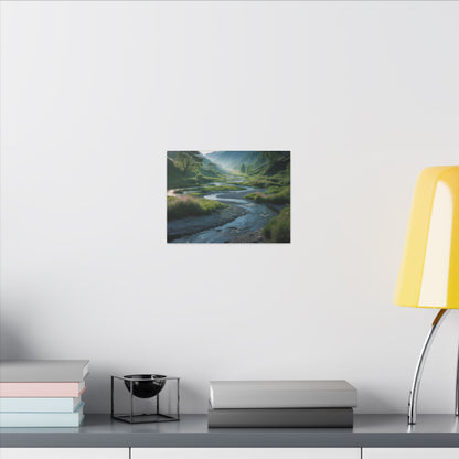 Customizable Serene River Valley Matte Canvas Print — Wall Art