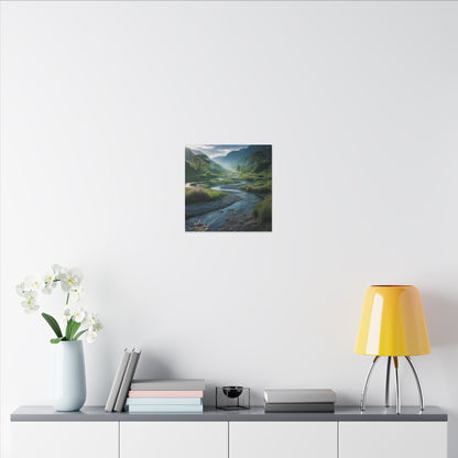 Customizable Serene River Valley Matte Canvas Print — Wall Art