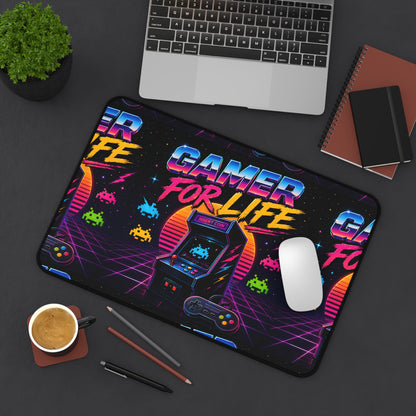 Gamer For Life Retro Arcade Desk Mat