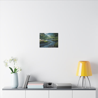Customizable Serene River Valley Matte Canvas Print — Wall Art