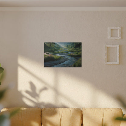 Customizable Serene River Valley Matte Canvas Print — Wall Art