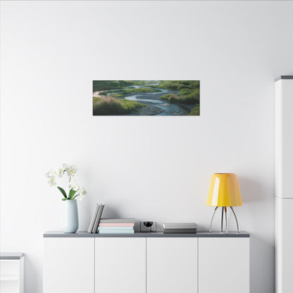 Customizable Serene River Valley Matte Canvas Print — Wall Art