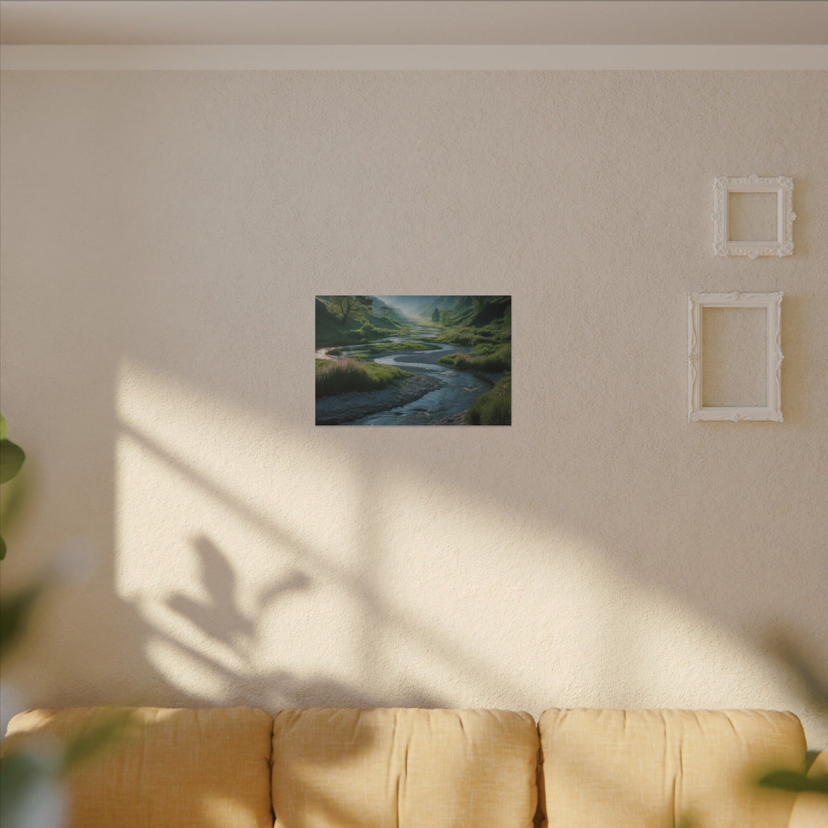 Customizable Serene River Valley Matte Canvas Print — Wall Art