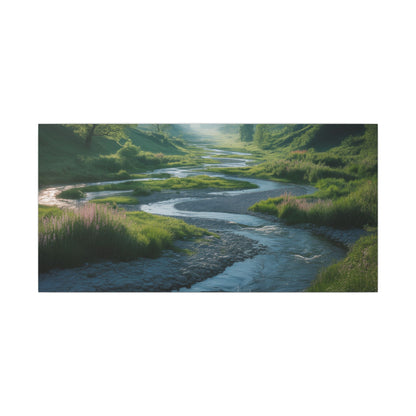 Customizable Serene River Valley Matte Canvas Print — Wall Art