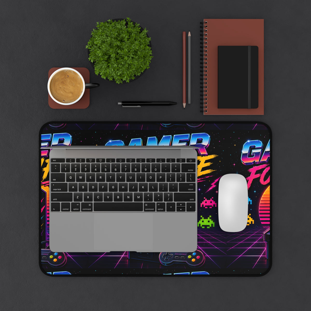 Gamer For Life Retro Arcade Desk Mat