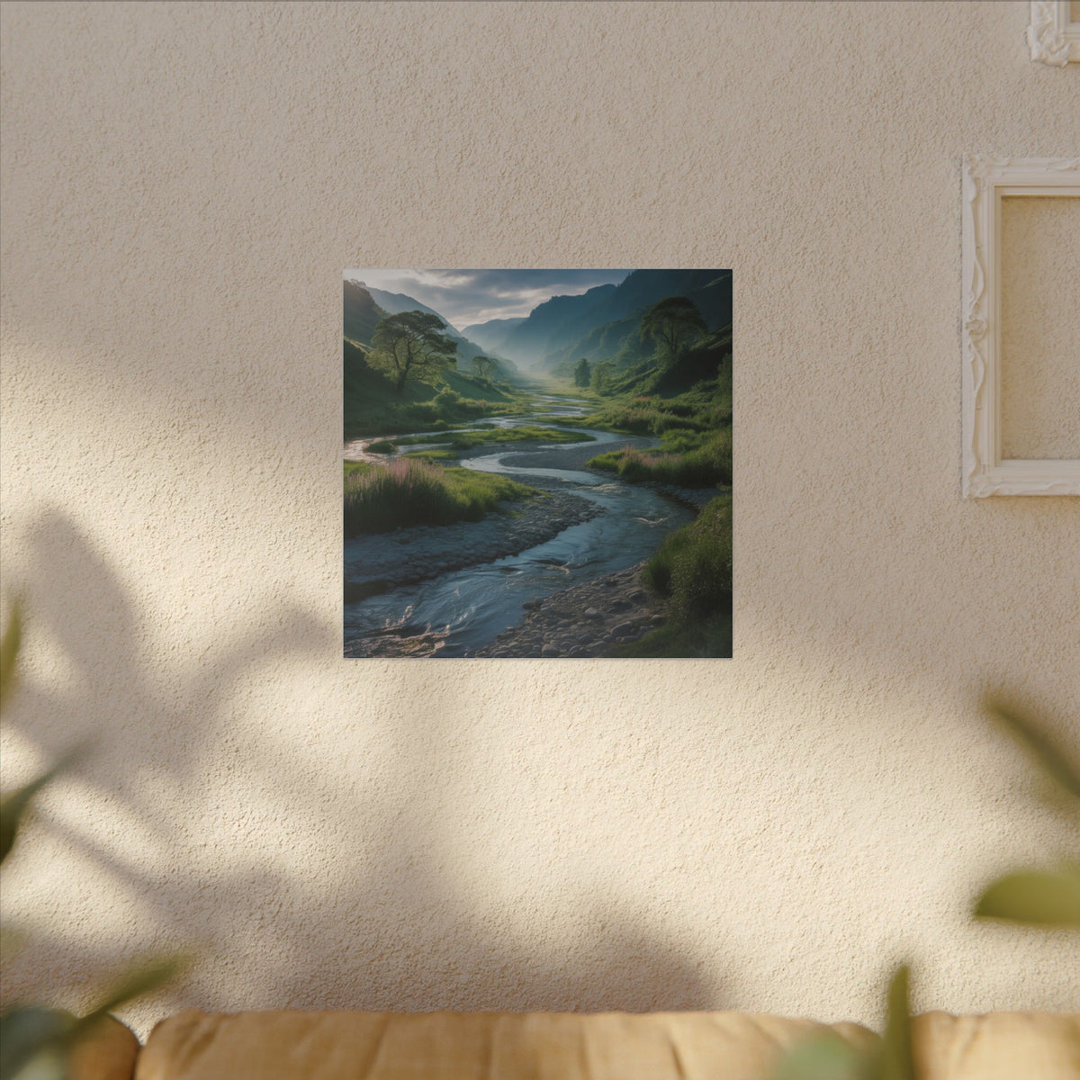 Customizable Serene River Valley Matte Canvas Print — Wall Art
