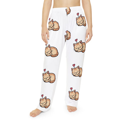 Cute Sleeping Cat Pajama Pants — Women's Cozy Sleepwear