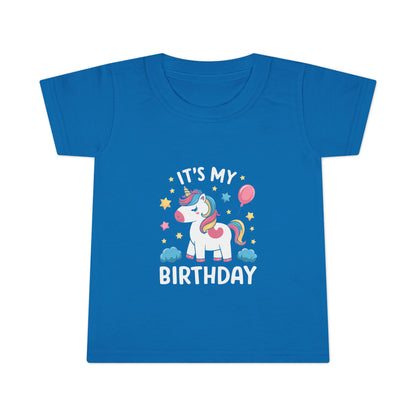 Toddler T-Shirt — "It's My Birthday" Cute Unicorn Birthday Tee