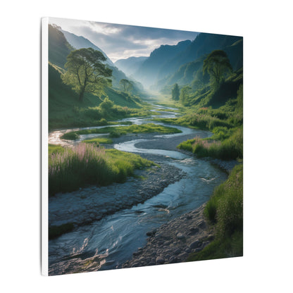 Customizable Serene River Valley Matte Canvas Print — Wall Art