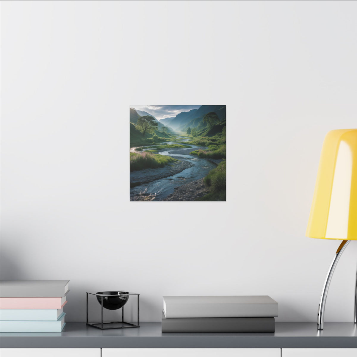 Customizable Serene River Valley Matte Canvas Print — Wall Art
