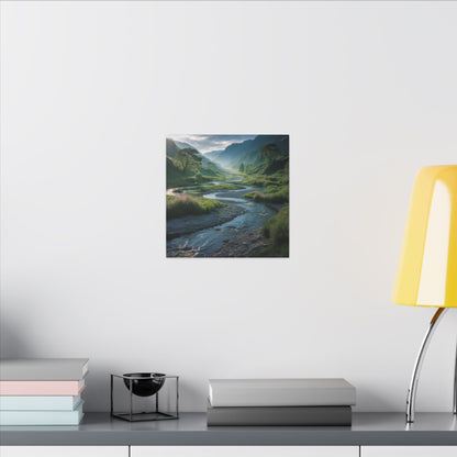Customizable Serene River Valley Matte Canvas Print — Wall Art