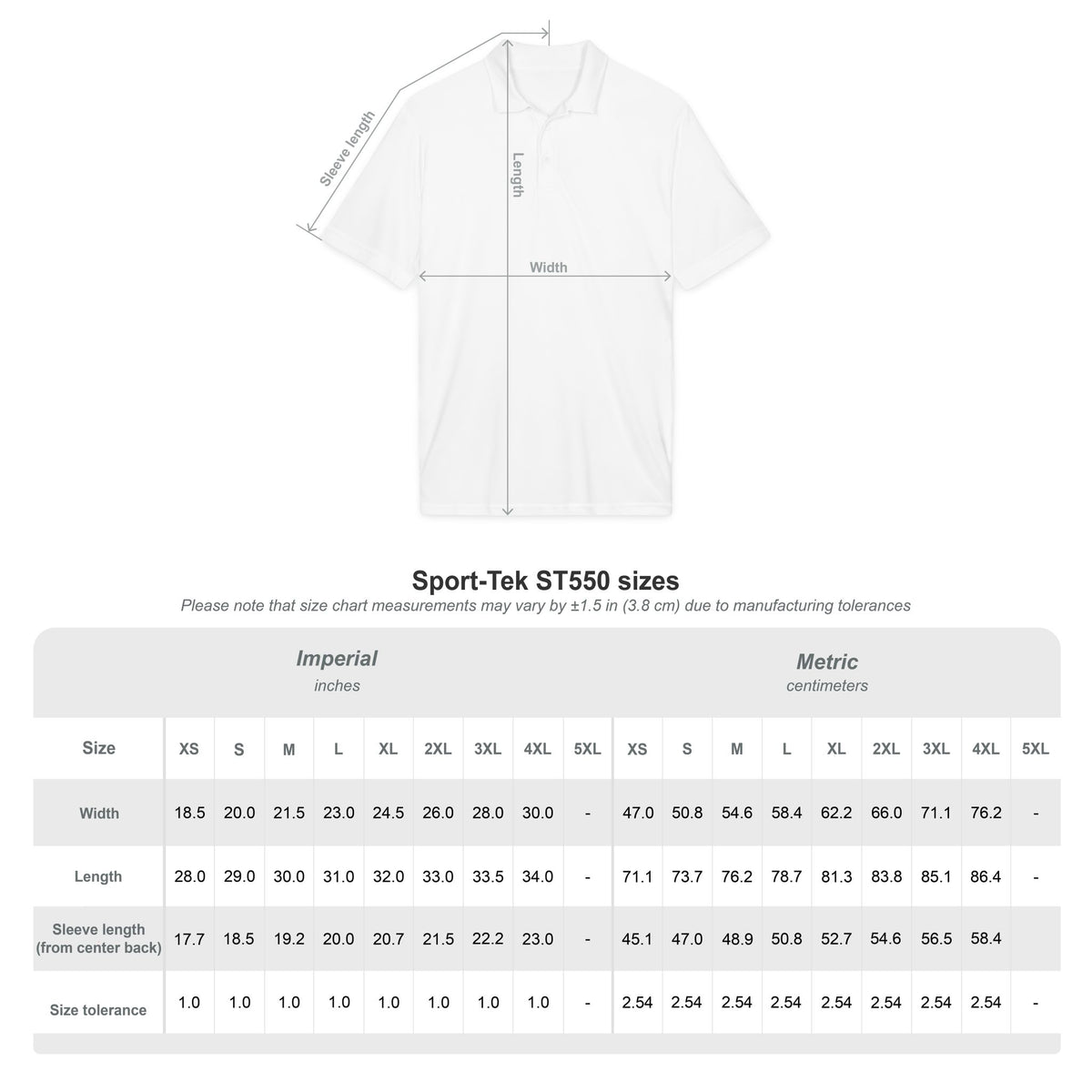 Embroidered Logo Polo Shirt — White Performance Sport Polo