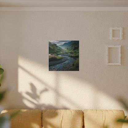 Customizable Serene River Valley Matte Canvas Print — Wall Art