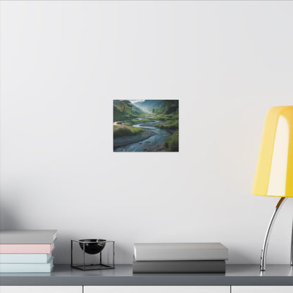 Customizable Serene River Valley Matte Canvas Print — Wall Art